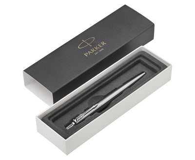 Parker Jotter Ballpoint Pen, Stainless Steel, Medium Point, Blue Ink, Gift Box