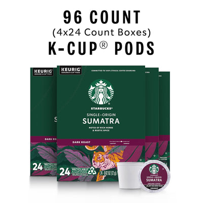 Starbucks K-Cup Coffee Pods, Single Origin Sumatra for Keurig Brewers, 96-count