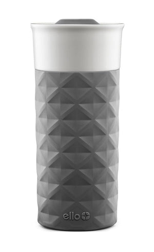 Ello Ogden Ceramic 16 oz Travel Mug with Splash-Resistant Slider Lid and Protective Sleeve