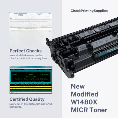 148X OEM Modified HP W1480X MICR Toner Cartridge for Check Printing, High Yield - Prime Office Products -