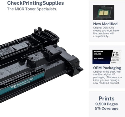 148X OEM Modified HP W1480X MICR Toner Cartridge for Check Printing, High Yield - Prime Office Products -