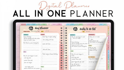 2024 Digital GoodNotes Planner for iPads & Tablets - Daily, Weekly & Monthly notebook pages: Clickable Index, Hyperlinked Tabs, Note Section - Prime Office Products -