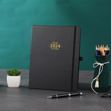 2024 Elegant Academic Planner, Weekly Monthly Daily Organizer, 8'' × 10'', Black - Prime Office Products -