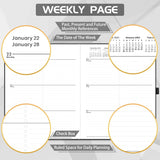 2024 Elegant Academic Planner, Weekly Monthly Daily Organizer, 8'' × 10'', Black - Prime Office Products -