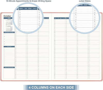 2024 Weekly Appointment Book - Daily/Hourly Planner with 15-Minute Intervals, 8.4" x 11.1" - Prime Office Products -