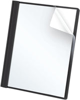 Oxford Clear Front Report Covers, Black, Letter Size, 25 per box