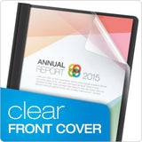 Oxford Clear Front Report Covers, Black, Letter Size, 25 per box