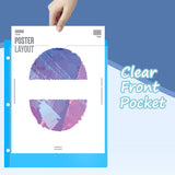 Heavy Duty Plastic Folder with Clear Front Pocket and 3 Holes, Assorted Colors - 6 Pack