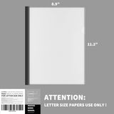 Binditek Clear Report Covers, 9mm Sliding Bar, 40 Sheet, Letter Size - 12-pack