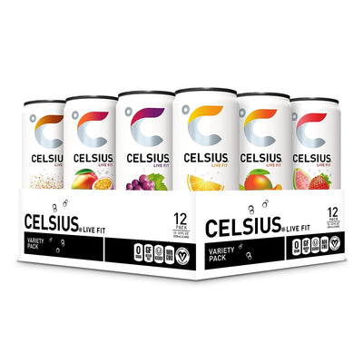 CELSIUS Sparkling Functional Lifestyle Fitness Essential Energy Drink, 12 Fl Oz (12-Pack)