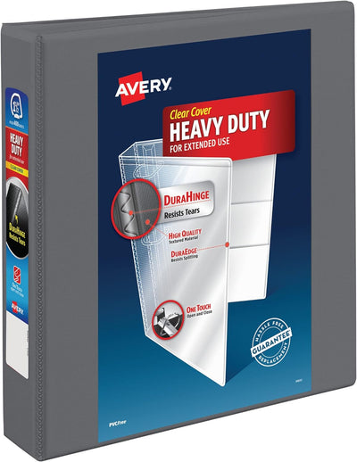 Avery Heavy-Duty 3 Ring Binders, 1.5 Inch Slant Rings, Customizable Cover