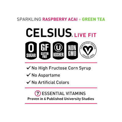 CELSIUS Sparkling Functional Lifestyle Fitness Essential Energy Drink, 12 Fl Oz (12-Pack)