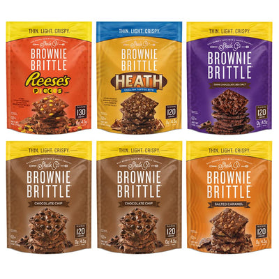 Rich Brownie Brittle, Variety Pack, Thin and Crispy Sweet Snacks - 6-pk