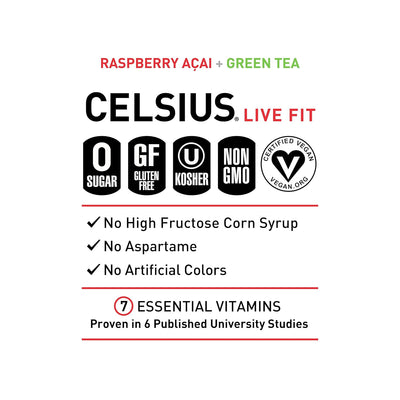 CELSIUS Sparkling Functional Lifestyle Fitness Essential Energy Drink, 12 Fl Oz (12-Pack)