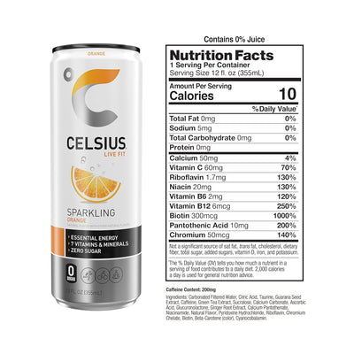 CELSIUS Sparkling Functional Lifestyle Fitness Essential Energy Drink, 12 Fl Oz (12-Pack)