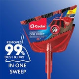 O-Cedar PowerCorner One Sweep Broom with Step-On Dustpan, Red