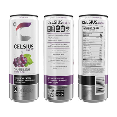 CELSIUS Sparkling Functional Lifestyle Fitness Essential Energy Drink, 12 Fl Oz (12-Pack)