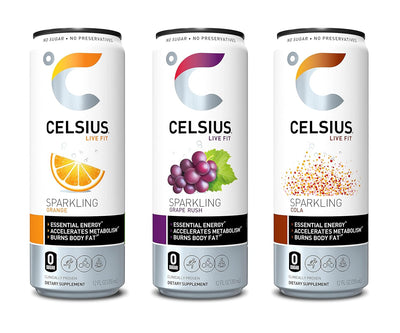 CELSIUS Sparkling Functional Lifestyle Fitness Essential Energy Drink, 12 Fl Oz (12-Pack)