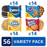 OREO Original, OREO Golden, CHIPS AHOY! & Nutter Butter Cookie Variety Pack, 2-Cookies per Pack (56-count)