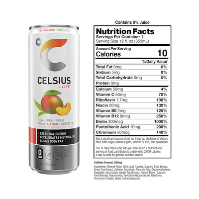 CELSIUS Sparkling Functional Lifestyle Fitness Essential Energy Drink, 12 Fl Oz (12-Pack)