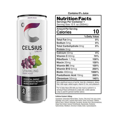 CELSIUS Sparkling Functional Lifestyle Fitness Essential Energy Drink, 12 Fl Oz (12-Pack)