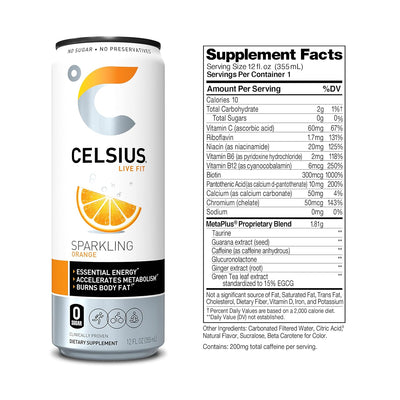 CELSIUS Sparkling Functional Lifestyle Fitness Essential Energy Drink, 12 Fl Oz (12-Pack)