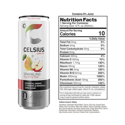 CELSIUS Sparkling Functional Lifestyle Fitness Essential Energy Drink, 12 Fl Oz (12-Pack)