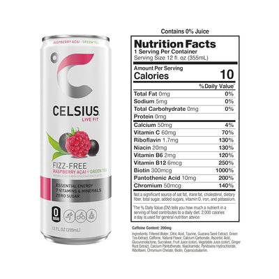 CELSIUS Sparkling Functional Lifestyle Fitness Essential Energy Drink, 12 Fl Oz (12-Pack)