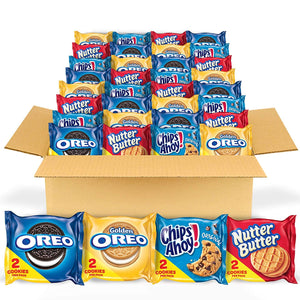 OREO Original, OREO Golden, CHIPS AHOY! & Nutter Butter Cookie Variety Pack, 2-Cookies per Pack (56-count)