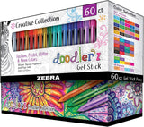 Zebra Pen Doodler'z Gel Stick Pen, 1.0mm Point, Assorted Colors, 60-pack