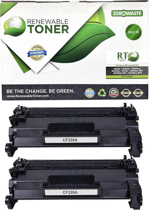 Renewable Toner 26A CF226A MICR Toner Check Printing Cartridge, 2-Pack