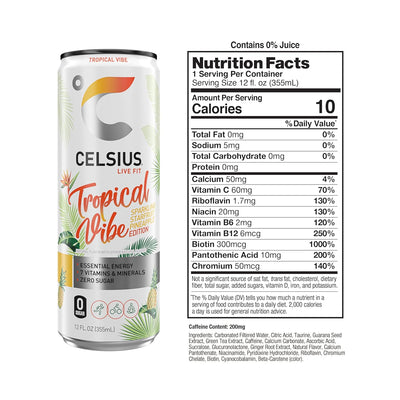 CELSIUS Sparkling Functional Lifestyle Fitness Essential Energy Drink, 12 Fl Oz (12-Pack)