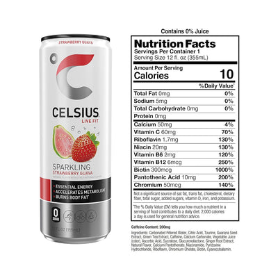 CELSIUS Sparkling Functional Lifestyle Fitness Essential Energy Drink, 12 Fl Oz (12-Pack)