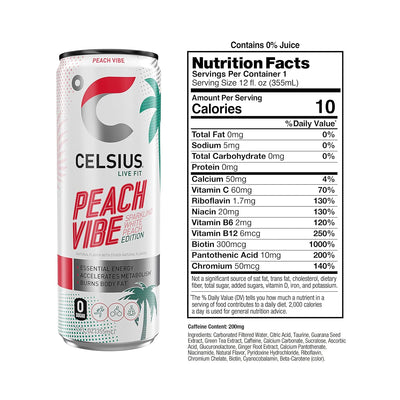 CELSIUS Sparkling Functional Lifestyle Fitness Essential Energy Drink, 12 Fl Oz (12-Pack)