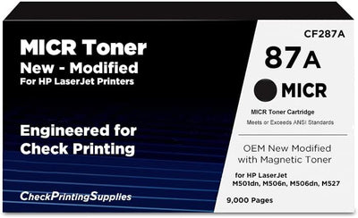 87A OEM Modified HP CF287A MICR Toner Cartridge for Check Printing - Prime Office Products -