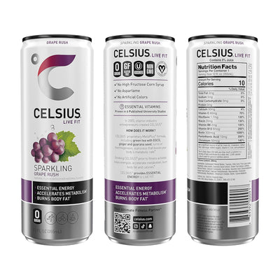 CELSIUS Sparkling Functional Lifestyle Fitness Essential Energy Drink, 12 Fl Oz (12-Pack)