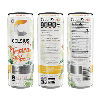 CELSIUS Sparkling Functional Lifestyle Fitness Essential Energy Drink, 12 Fl Oz (12-Pack)