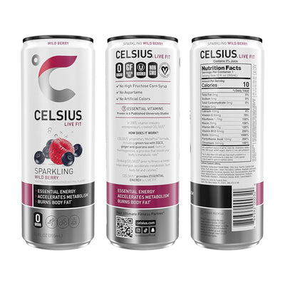 CELSIUS Sparkling Functional Lifestyle Fitness Essential Energy Drink, 12 Fl Oz (12-Pack)