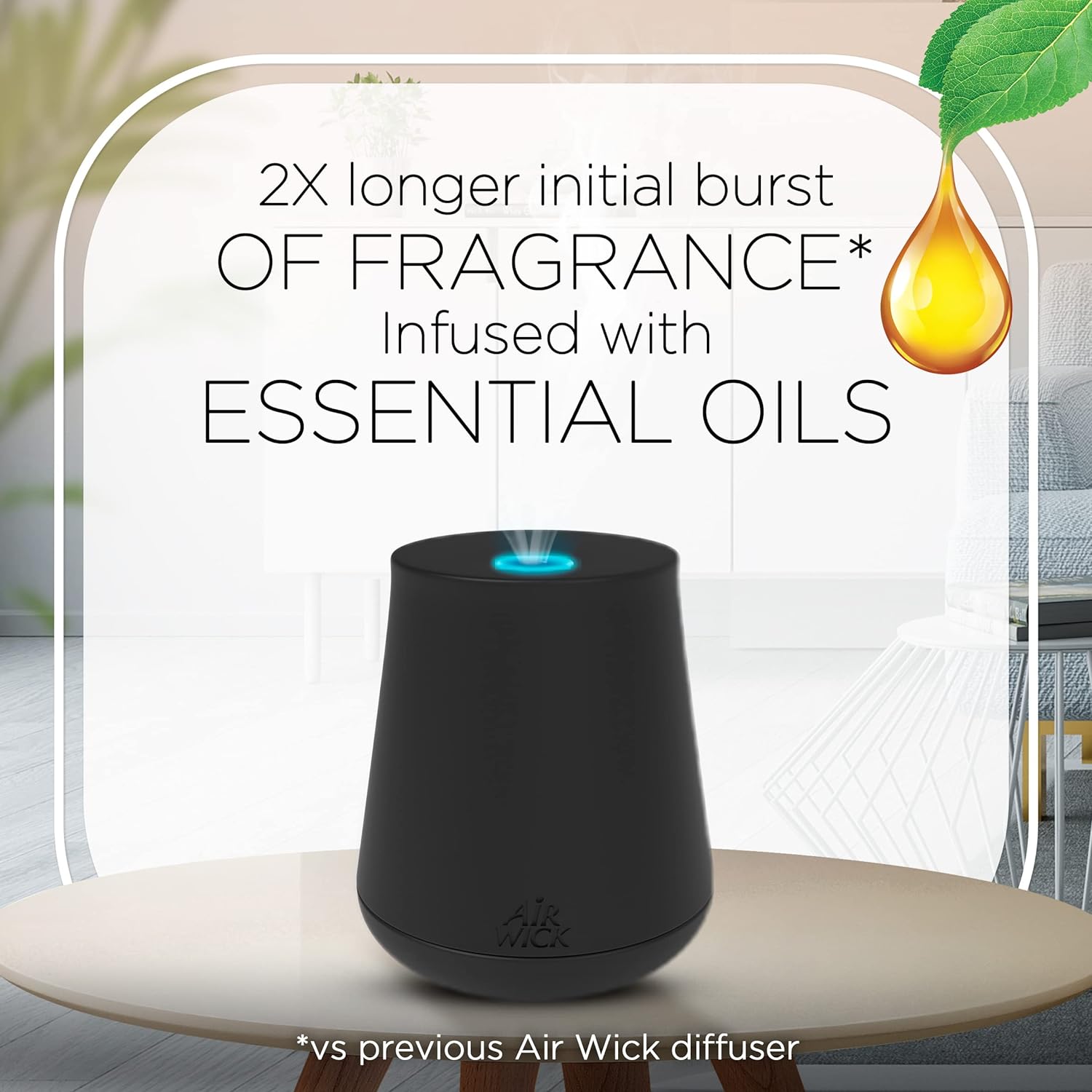 Air Wick Essential Oil Mist Air Freshener Starter Kit (Diffuser + Refill), Apple Cinnamon - Prime Office Products - 1 Diffuser + 1 Refill (Apple Cinnamon Medly)