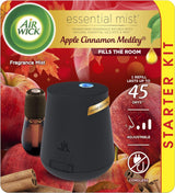 Air Wick Essential Oil Mist Air Freshener Starter Kit (Diffuser + Refill), Apple Cinnamon - Prime Office Products - 1 Diffuser + 1 Refill (Apple Cinnamon Medly)