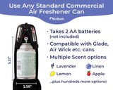 Automatic Air Freshener Spray Commercial Dispenser, Wall Mounted or Free Standing, Timed Scent Release Settings - Prime Office Products - Black