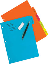 Avery Big Tab Durable Dividers for 3 Ring Binders, with 8 multicolor tabs, Pastel Brights - Prime Office Products -