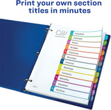 Avery Big Tab Insertable Dividers with 5 Multicolor Tabs, Pack of 48 - Prime Office Products -