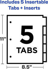 Avery Big Tab Insertable Dividers with 5 Multicolor Tabs, Pack of 48 - Prime Office Products -