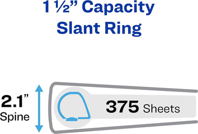 Avery Heavy-Duty View White Binder with 1.5-Inch Three Booster Slant Rings, 6 Pack - Prime Office Products -