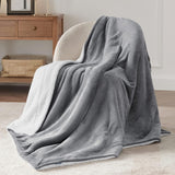 Bedsure Sherpa Fleece Blanket, Thick and Warm Reversible Sofa Throw, Grey - Prime Office Products -