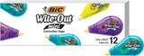 BIC Wite-Out Brand Mini Correction Tape, White Correction Tape, 16.4 Feet - 12-Count Pack - Prime Office Products -