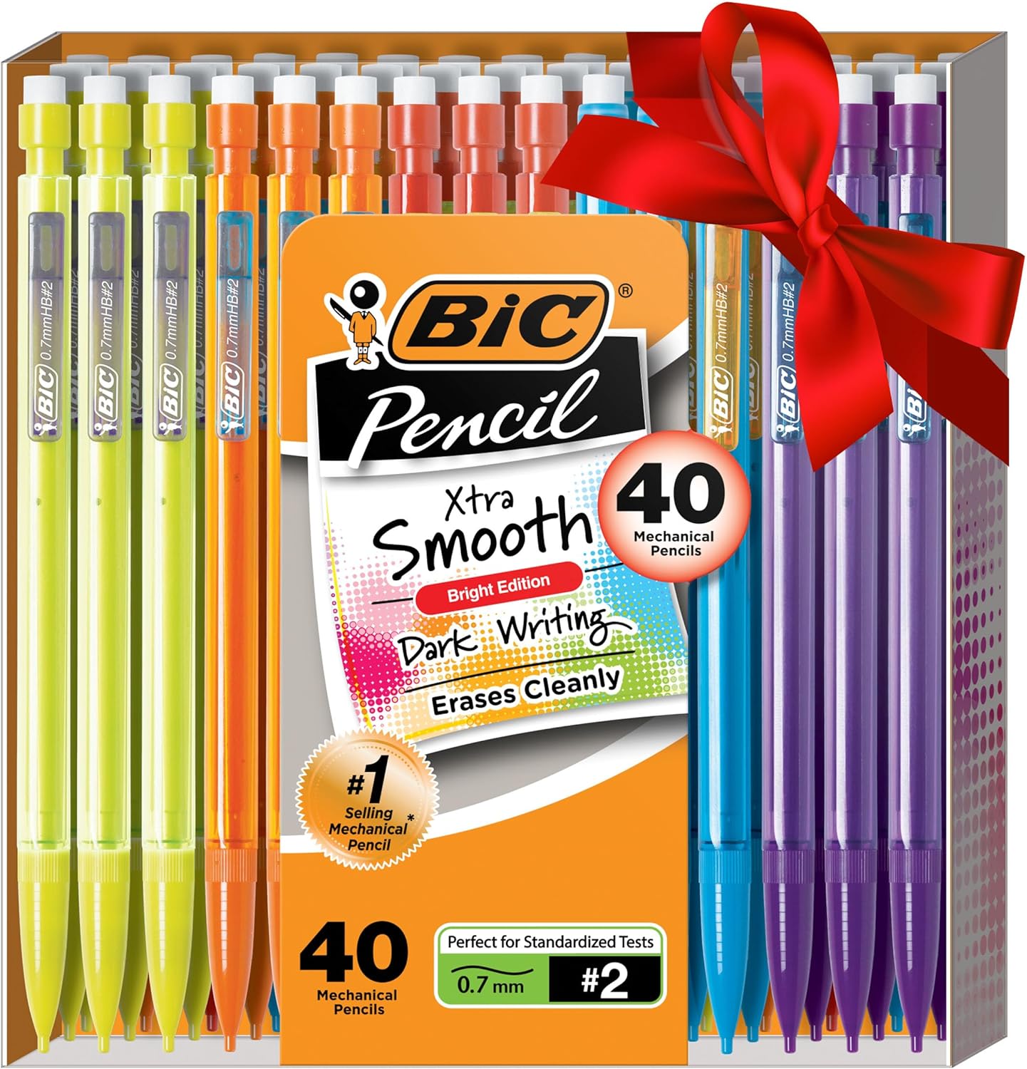 bic-xtra-smooth-mechanical-pencils-with-erasers-mpce40-blk-bright-edition-medium-point-0-7mm-40-count-pack-bulk-mechanical-pencils-for-school-or-office-supplies-gifts-for-students