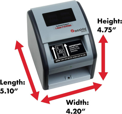 Cassida InstaCheck Automatic Counterfeit Detector with Infrared, Magnetic and Ultraviolet Sensors - Prime Office Products -