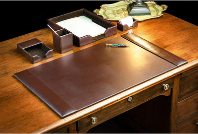 Dacasso Luxury Leather Desk Pad & Organization Essentials Set - Prime Office Products - Black